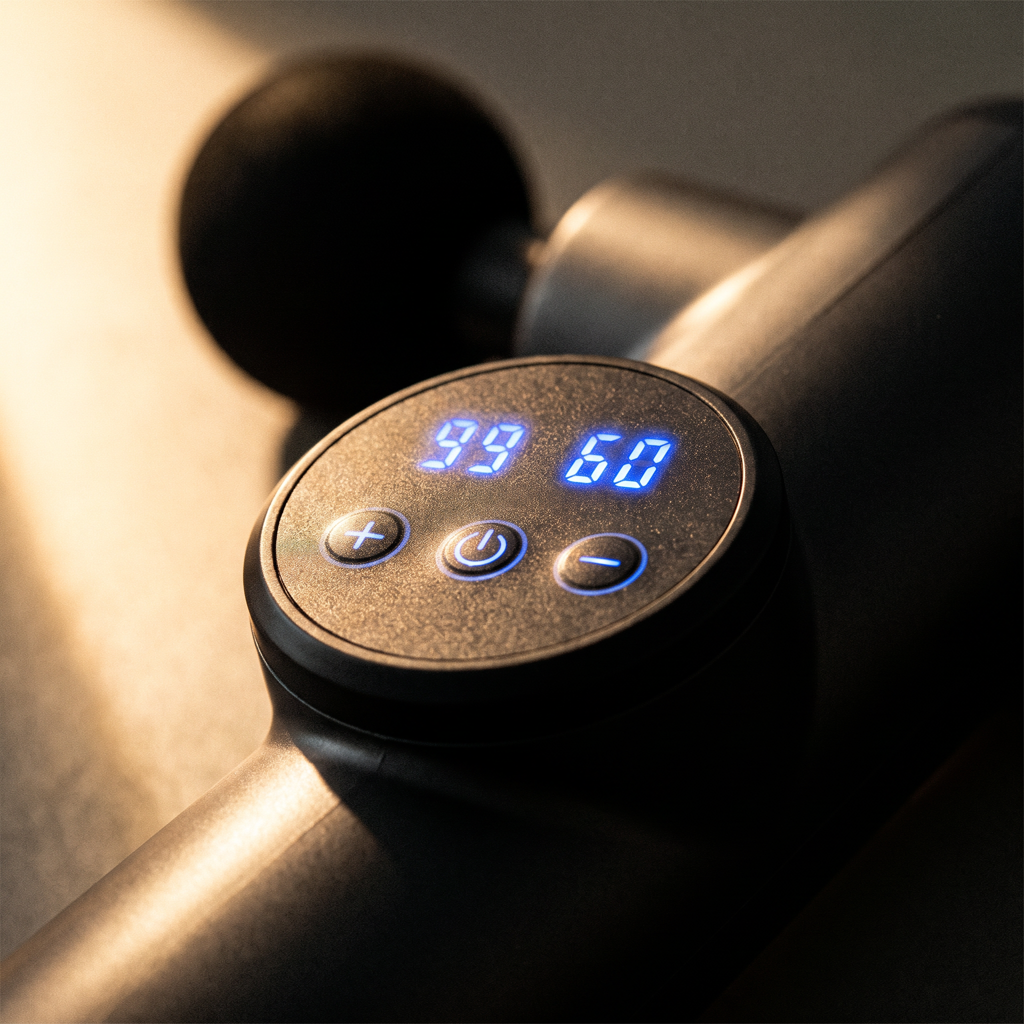 Close detail of the control panel on the handle